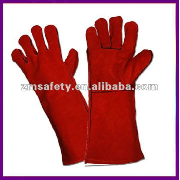 Gants de soudeur en cuir de sécurité rouge 14 &quot;ZMR101